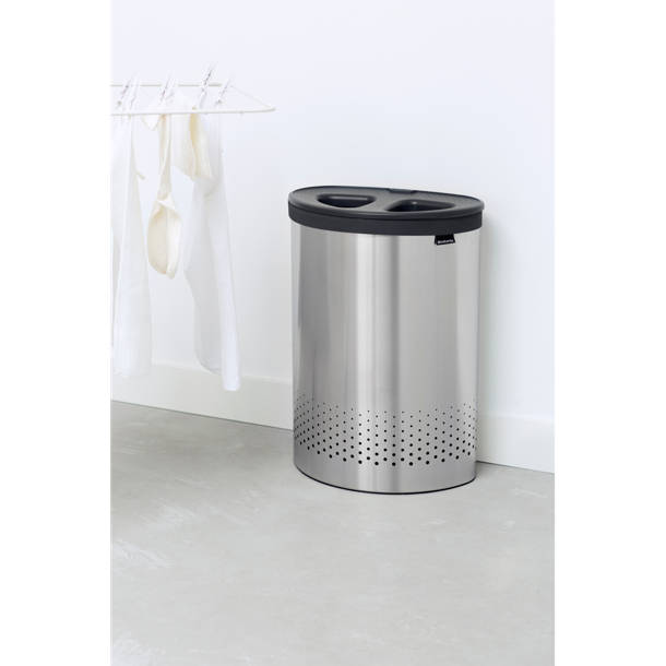 Brabantia Bo Touch Top Dual Compartment Recycling Trash Can, 2 x 8 Gallon (16 Gallon Capacity